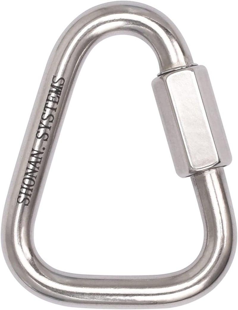 Shonan.Systems SHONAN Delta Quick Link Large Stainless Steel 4.1 Inch Triangle Chain Links Heavy Duty Triangle Carabiners Marine Grade, 1 Pack, 2517 Lbs Capacity - Image 1